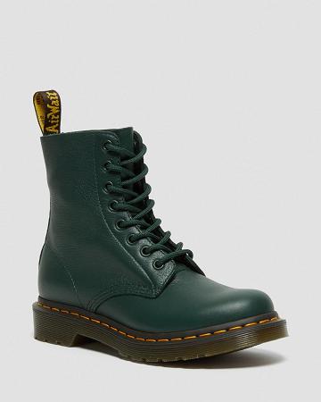 Dr Martens 1460 Pascal Virginia Læder Ankelstøvler Dame Grøn | DK 17CTV